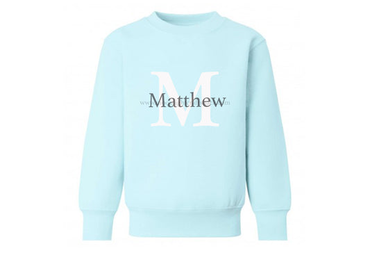Personalised Pastel Coloured Fleece Sweater With Initial And Name