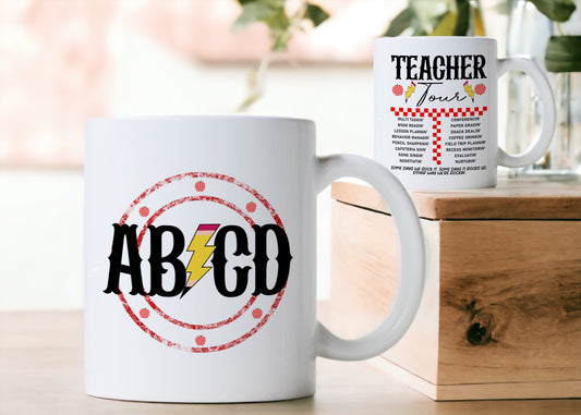 ABCD Rock Themed Teachers Mug