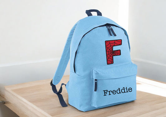 Web Themed Initial Personalised Backpack