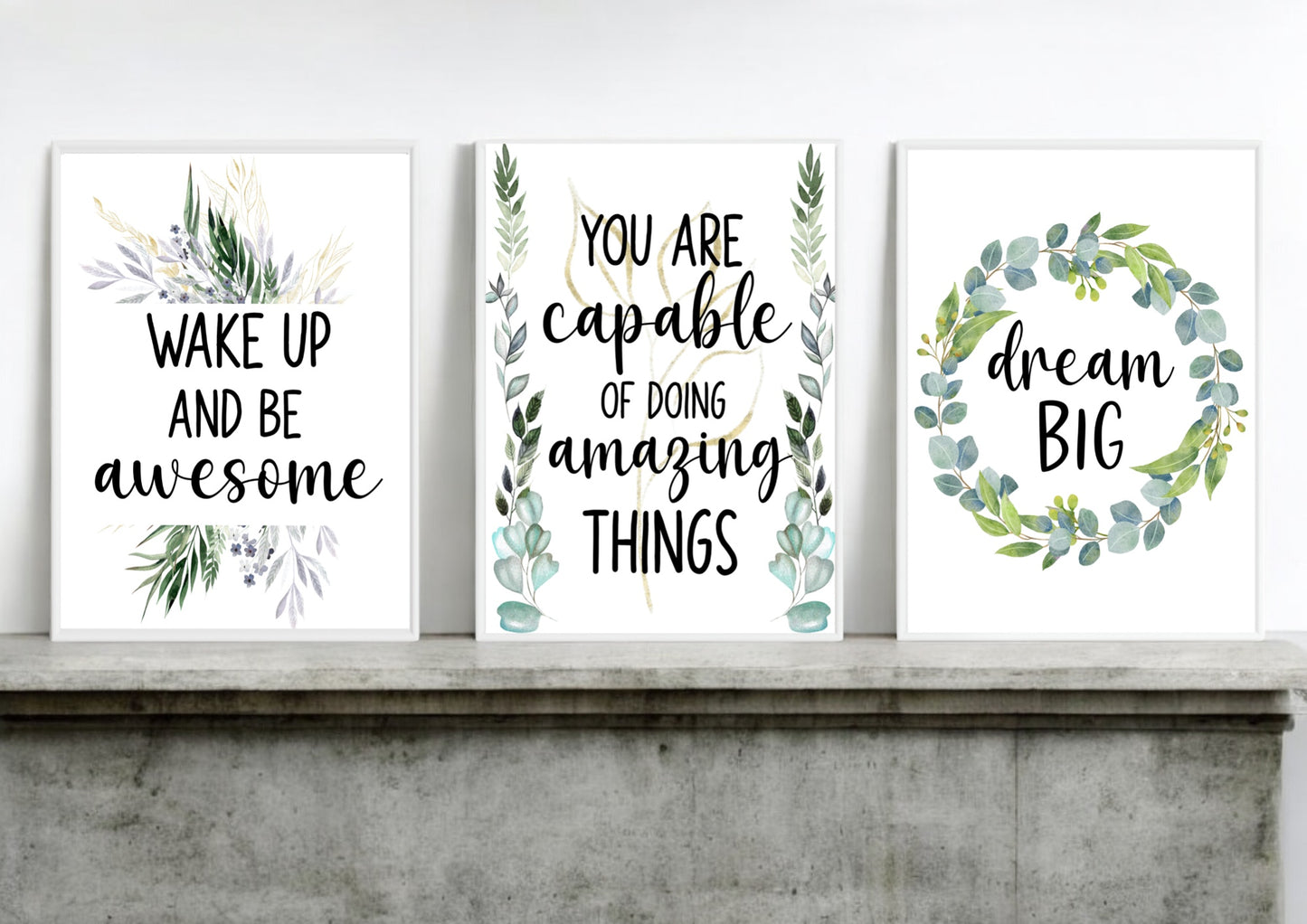 Eucalyptus Positive Affirmations Set Of Three Prints