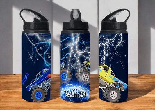 Monster Truck 650ml Stainless Sleet Flip straw Water Bottle