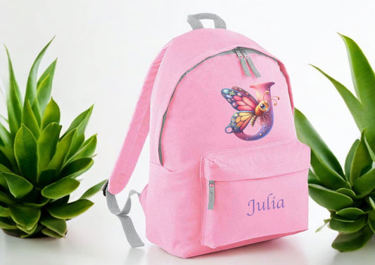 Butterfly Themed Initial Personalised Backpack