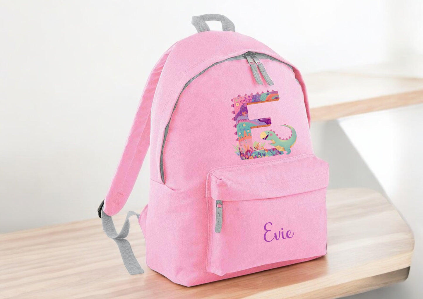 Dinosaur Themed Initial Personalised Backpack