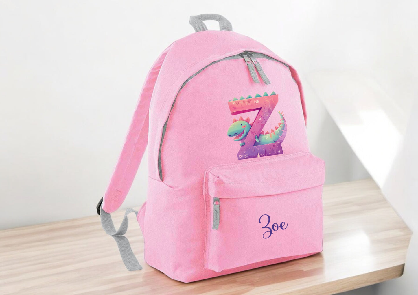 Dinosaur Themed Initial Personalised Backpack