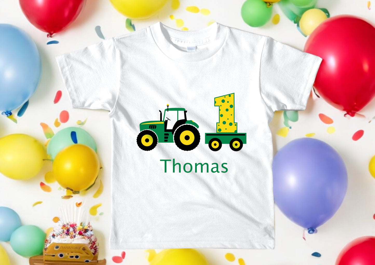 Tractor Themed Birthday Age T-shirt