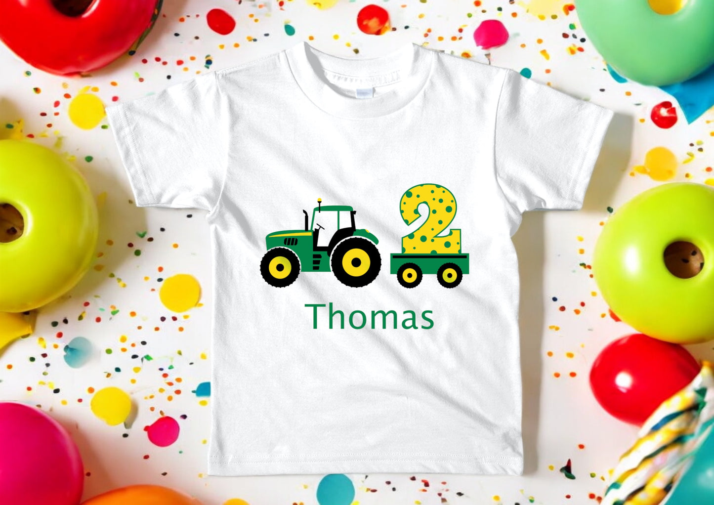 Tractor Themed Birthday Age T-shirt