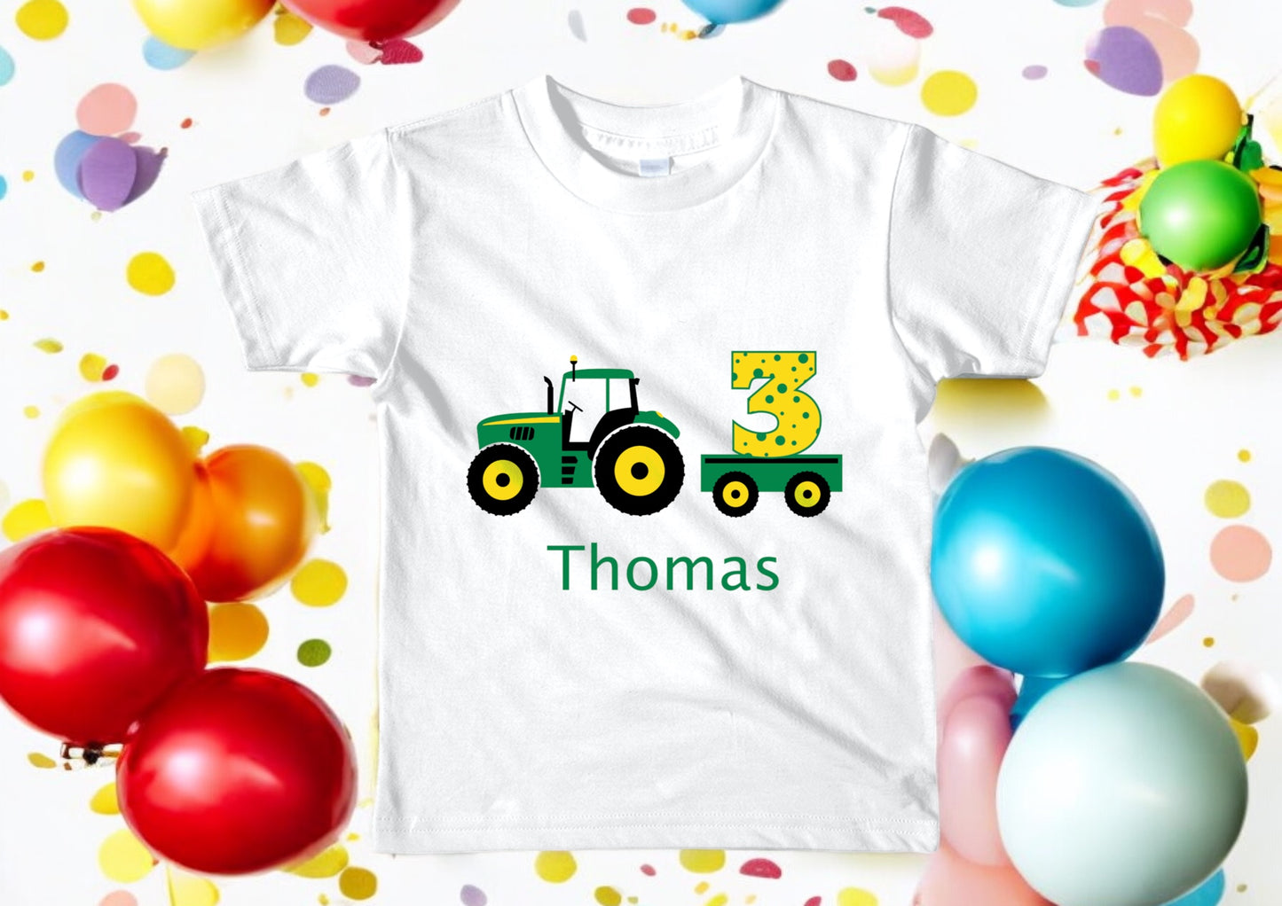 Tractor Themed Birthday Age T-shirt