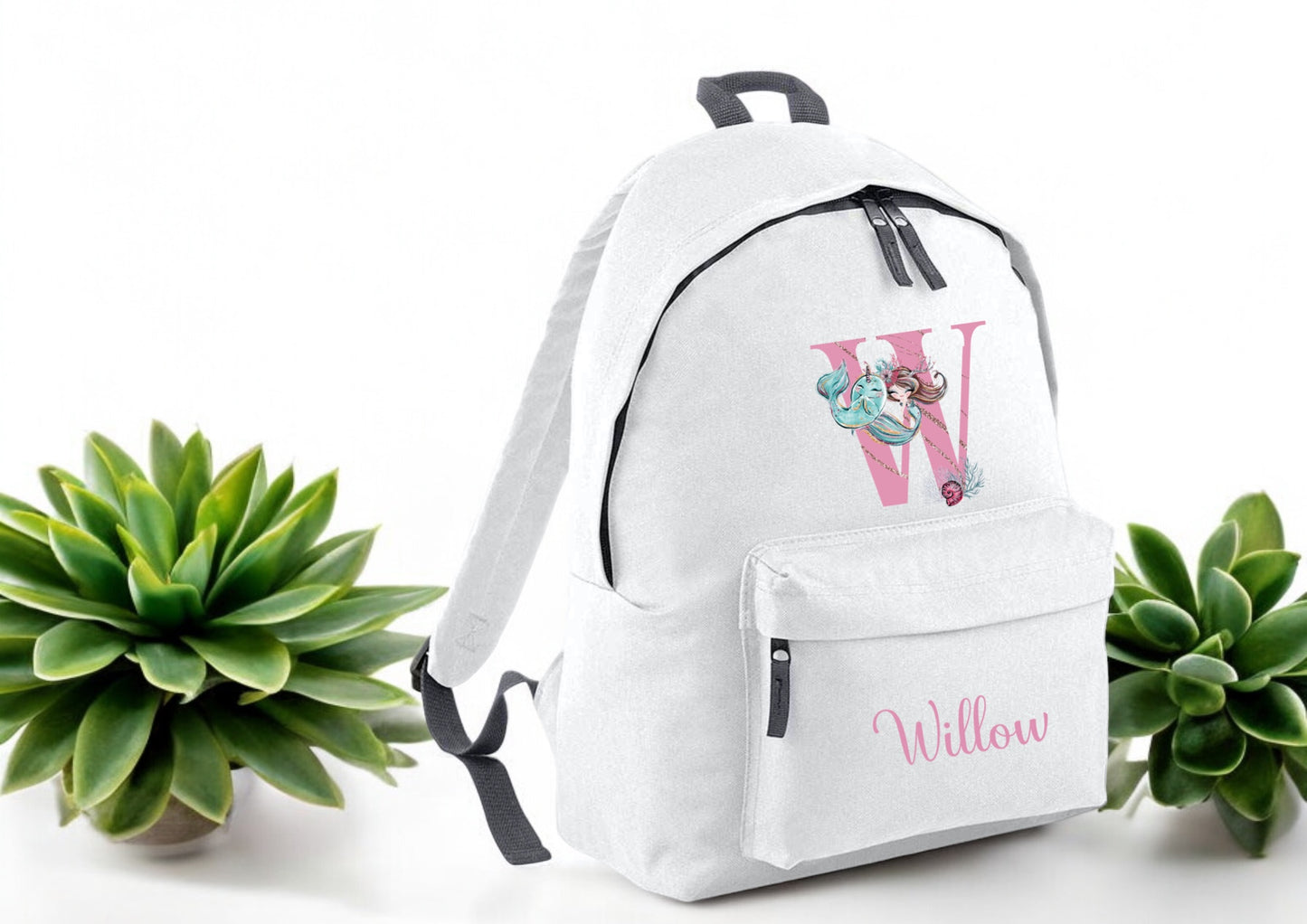 Floral Rose Gold Initial Personalised Backpack